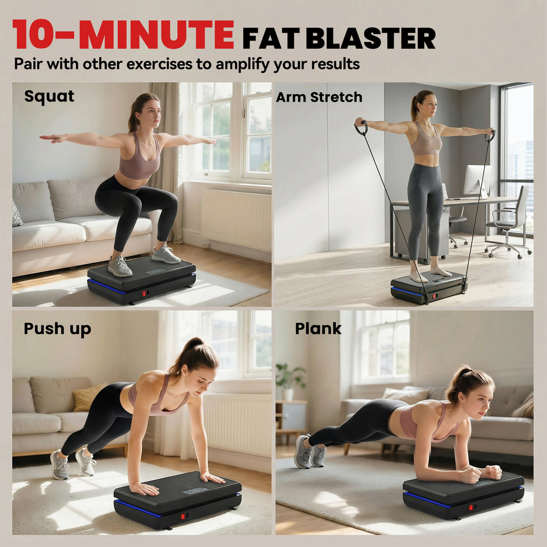Vibration Plate Exercise Machine with 120 Speed Levels, 5 Programs, Qu