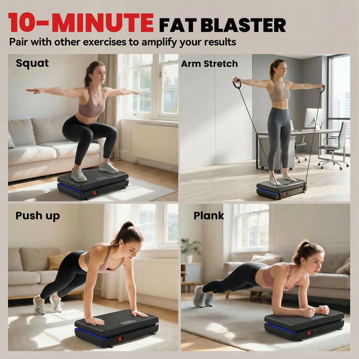 Vibration Plate Exercise Machine with 120 Speed Levels, 5 Programs, Qu
