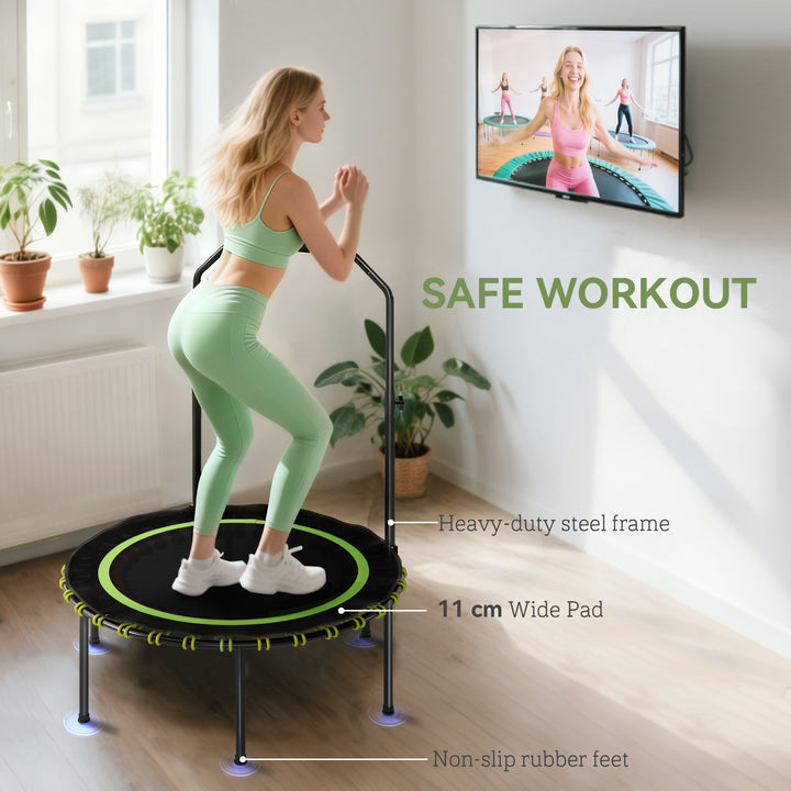 SPORTNOW 40" Foldable Fitness Trampoline Rebounder with Handle, Green