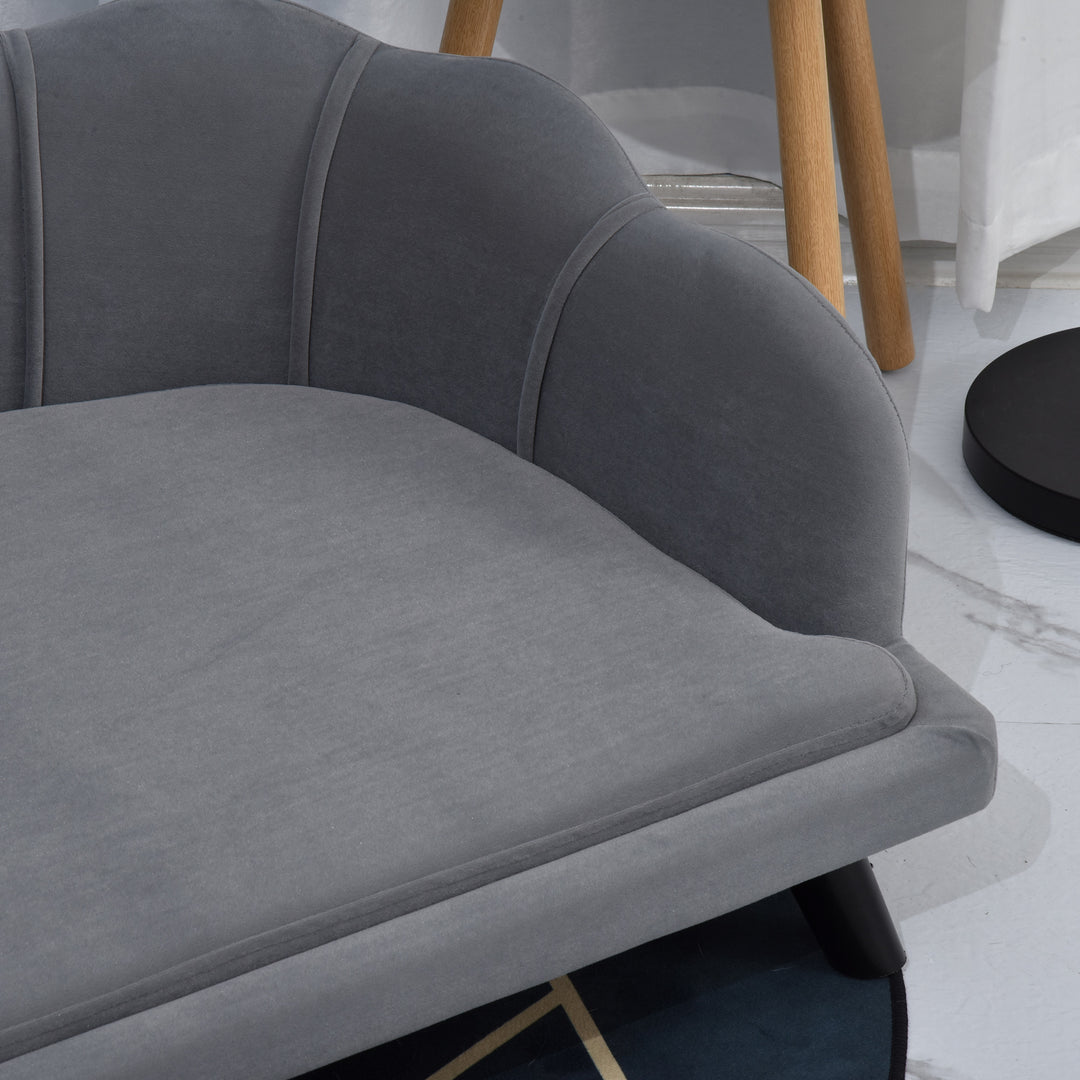 MCL Dog Sofa, Pet Couch Bed for Medium, Large Dogs, with Legs, Cushion - Grey