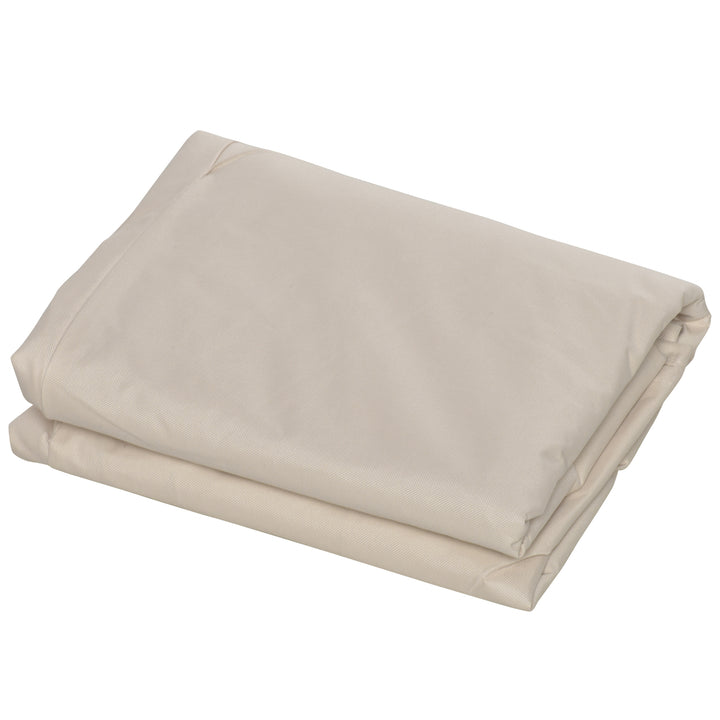 600D Oxford Cloth Garden Furniture Cover Waterproof, 3 Seater Sofa Protector for Patio, Outdoor, Beige, 218 x 111 x 63-101 cm