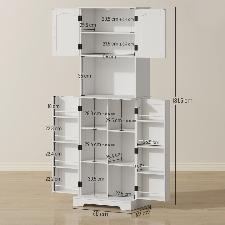 181.5 cm Freestanding Storage Cabinet, Tall Kitchen Cupboard with Adju