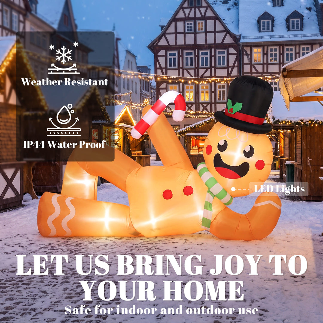 9.8ft Giant Christmas Inflatable Gingerbread Man Side-Lying, Outdoor - view 4