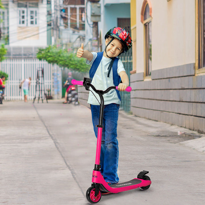 Electric Scooter, 120W Motor E-Scooter, Adjustable Height, Rear Brake for Ages 6+ Years - Pink