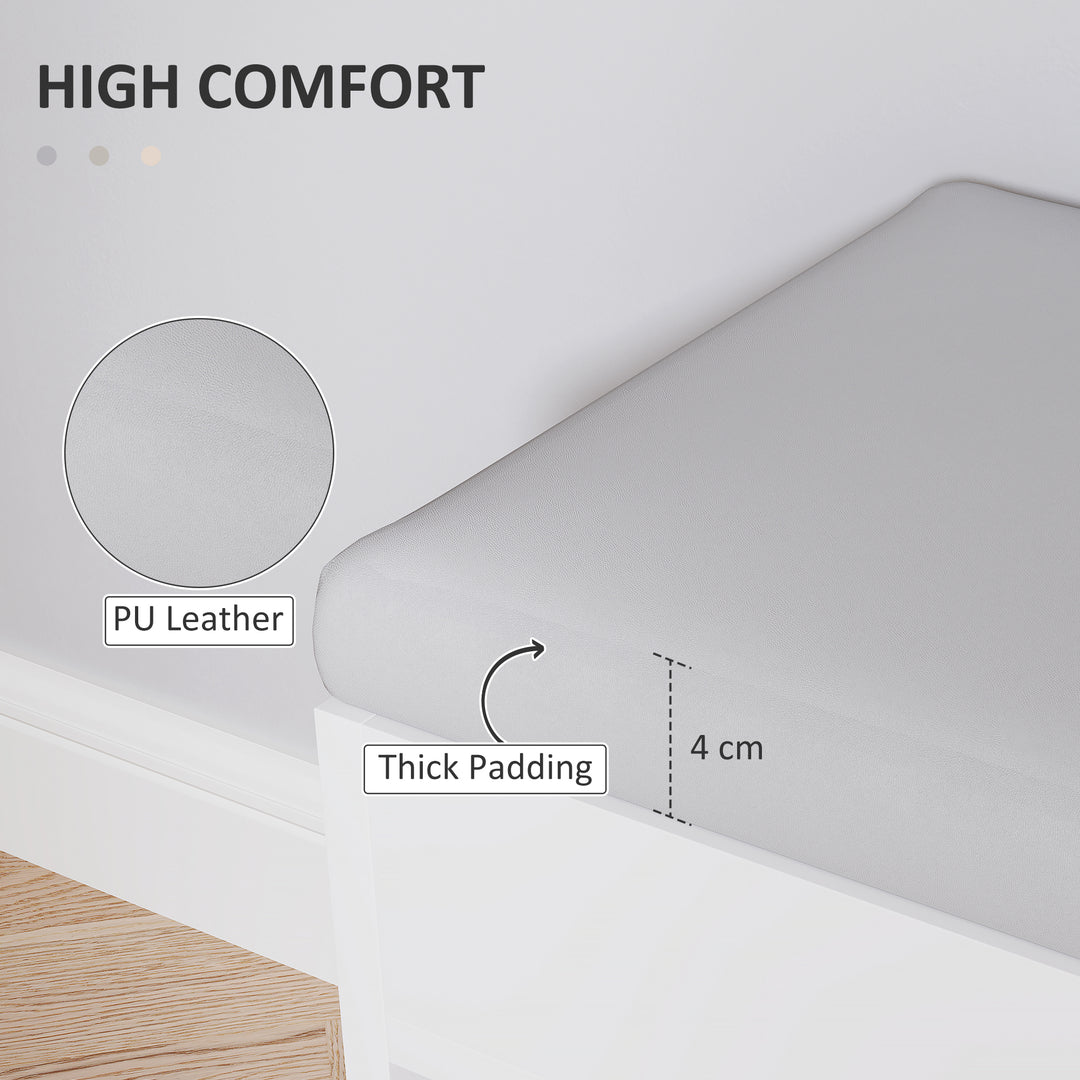 Shoes Cabinet Bench Hidden Storage Padded Seat Organiser Footwear Rack Hallway Cream White