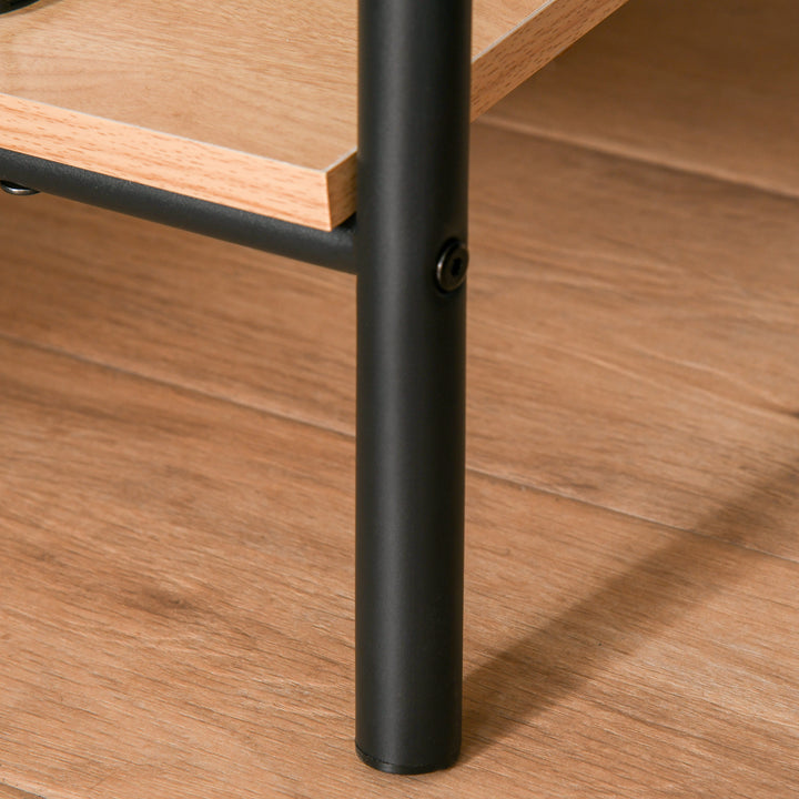 MCL Clothes Rail, Freestanding Metal Clothes Rack with 2 Tier Storage Shelves for Bedroom and Entryway, 64 x 42.5 x 149 cm, Black Frame