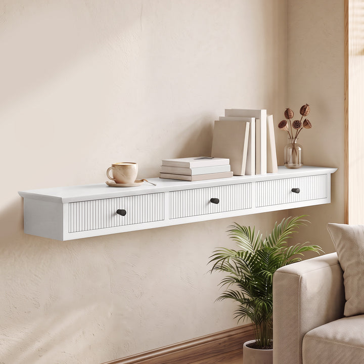 Shelf Wall-Mounted Storage Shelf Shelving Unit MDF 93 x 15 x 10 cm Ent