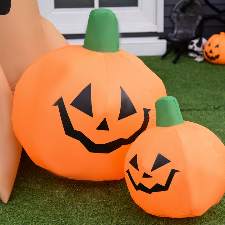 240cm Large Halloween Scary Lighting Inflatable Tree Ghost 3 Pumpkins Owl 4 LED Indoor Outdoor Holiday Decoration