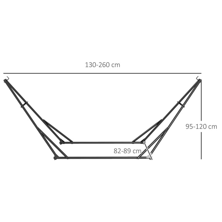 Outsunny Foldable Hammock Stand, Portable Hammock with Metal Frame, 2 in 1 Hammock Net Stand, Hammock Chair Stand, Load Capacity 120kg