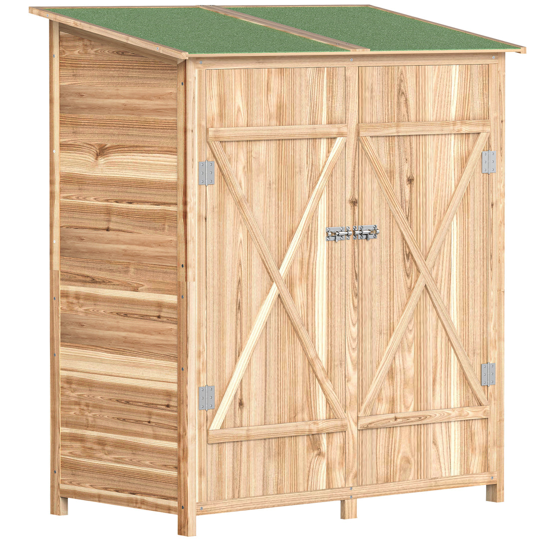 MCL 140 x 75 Fir Wood Garden Shed, with Asphalt Roof - Natural