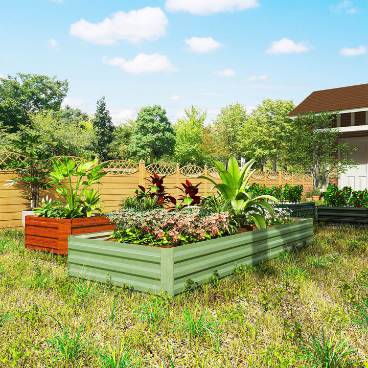 Metal Raised Garden Bed Planter Box Outdoor Planters for Growing Flowe