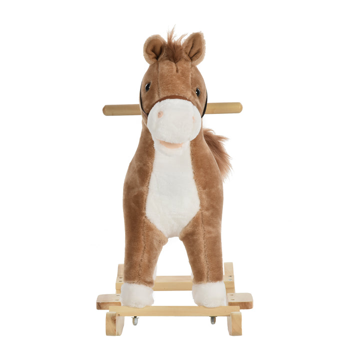 Kids Classic Rocking Horse, with Moving Mouth, Neighing Sounds, Brown