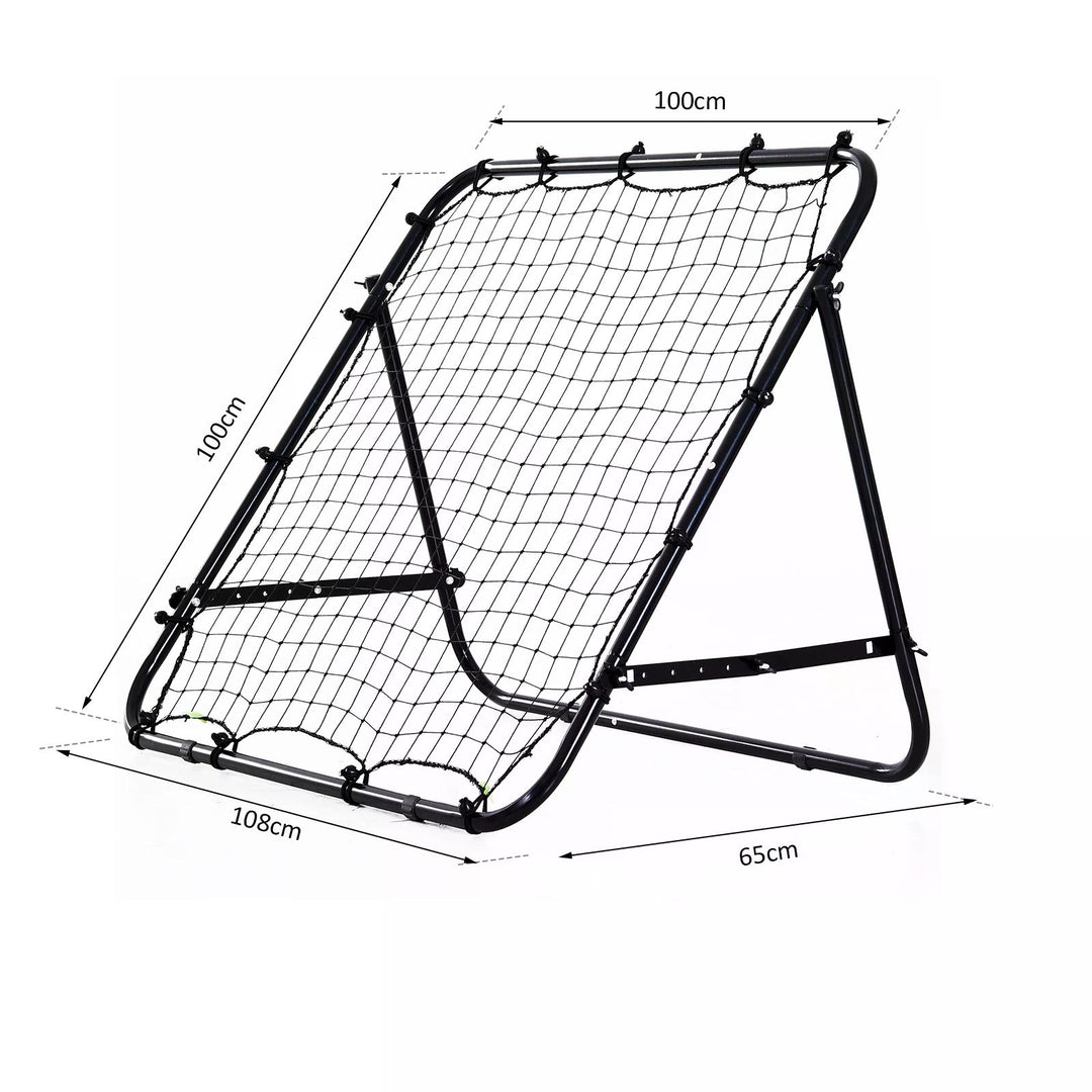 HOMCOM Adults Football Training Aid Multi-Sports Practice W/PE Mesh Metal Tube, 108W x 100D x 65Hcm-Black | Aosom UK