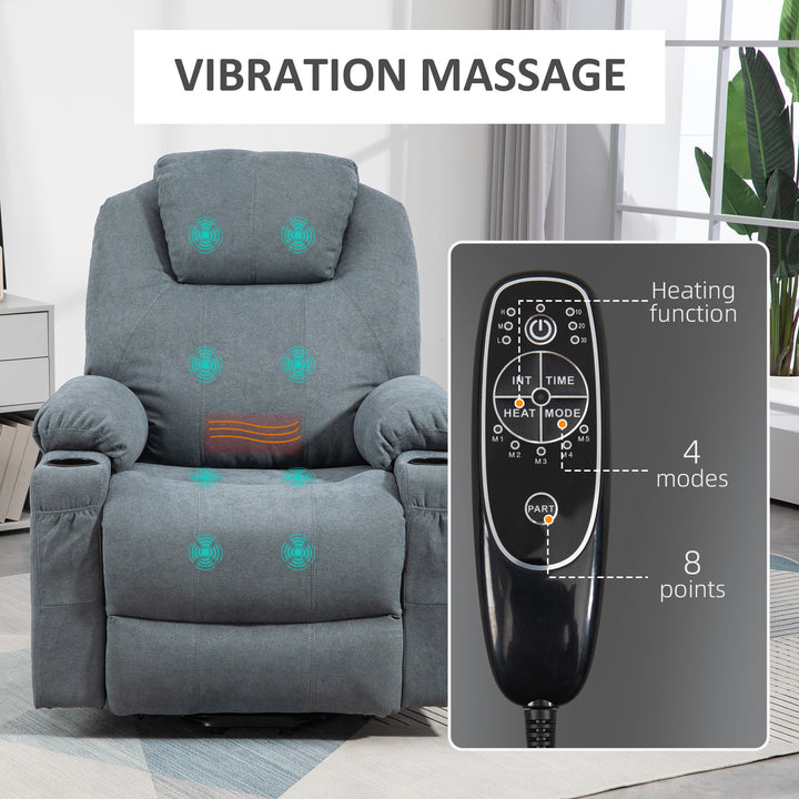 Lift-And-Recline Massage Armchair, with Heat - Grey