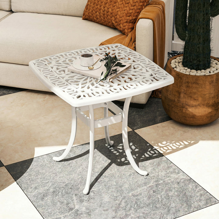 Outdoor Garden Table with 38mm Dia. Umbrella Hole, Cast Aluminium Pati