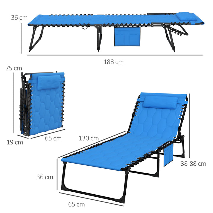 Outsunny Sun Lounger, Foldable with 5