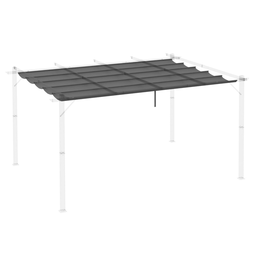 Retractable Pergola Shade Cover, Replacement Canopy for 4 x 3 (m) Pergola, Retractable Roof, Dark Grey