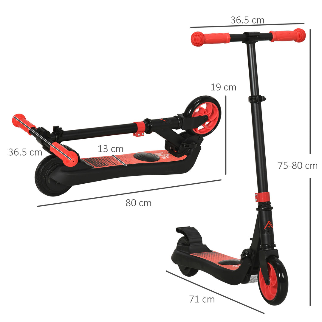 HOMCOM Folding Electric Scooter Adult E Scooter, 120W, with Rear Wheel Brake, 8km/h Maximum Speed, for Ages 6+ Years Old, Red | Aosom UK