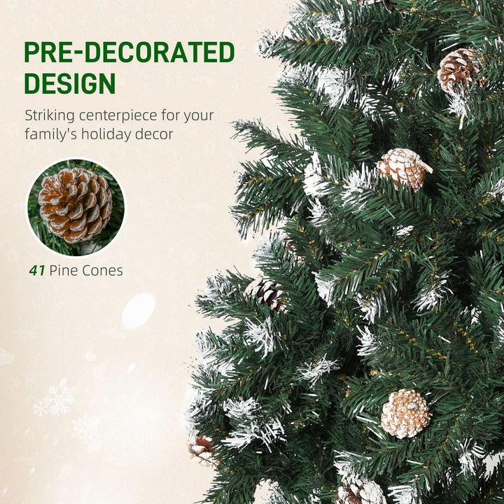 5FT Artificial Christmas Tree with Pine Cones, Holiday Home Xmas Decoration Automatic Open, Green