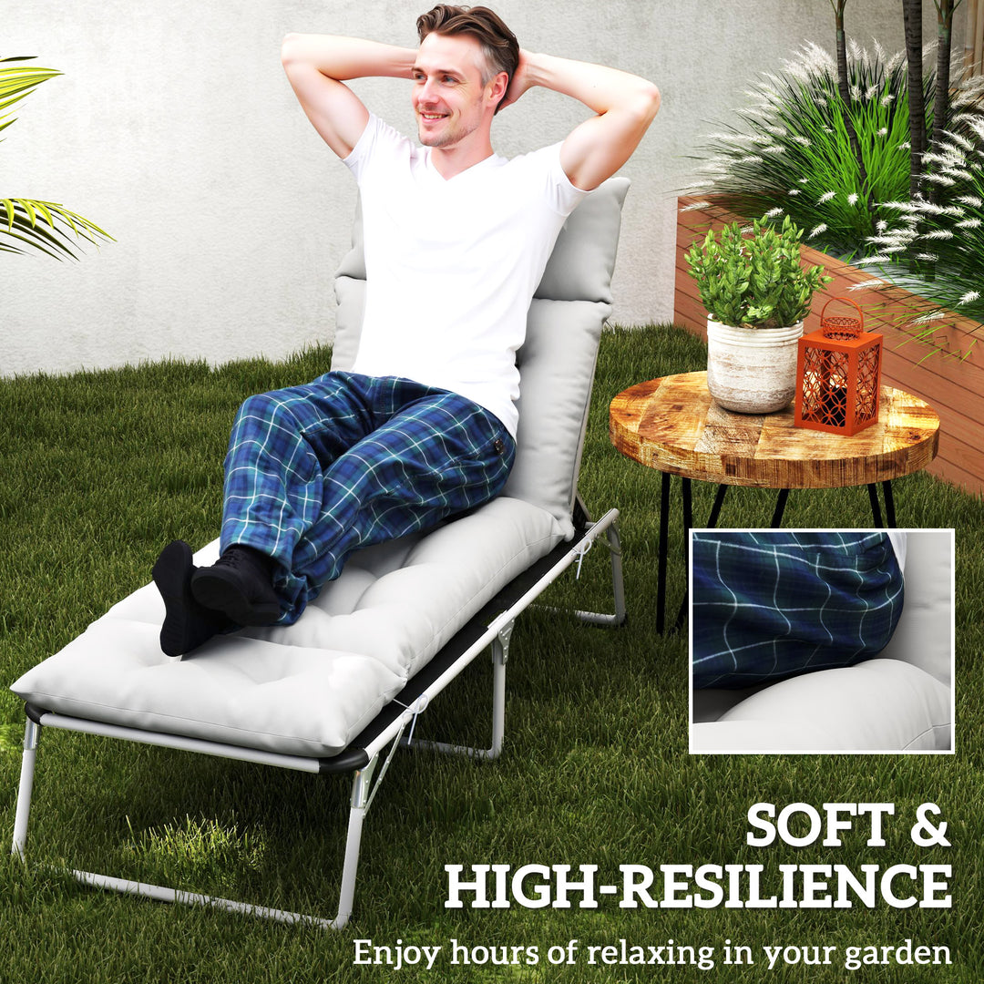 Sun Lounger Cushions Only, 190 x 56 x 10 cm Garden Lounge Chair Cushio