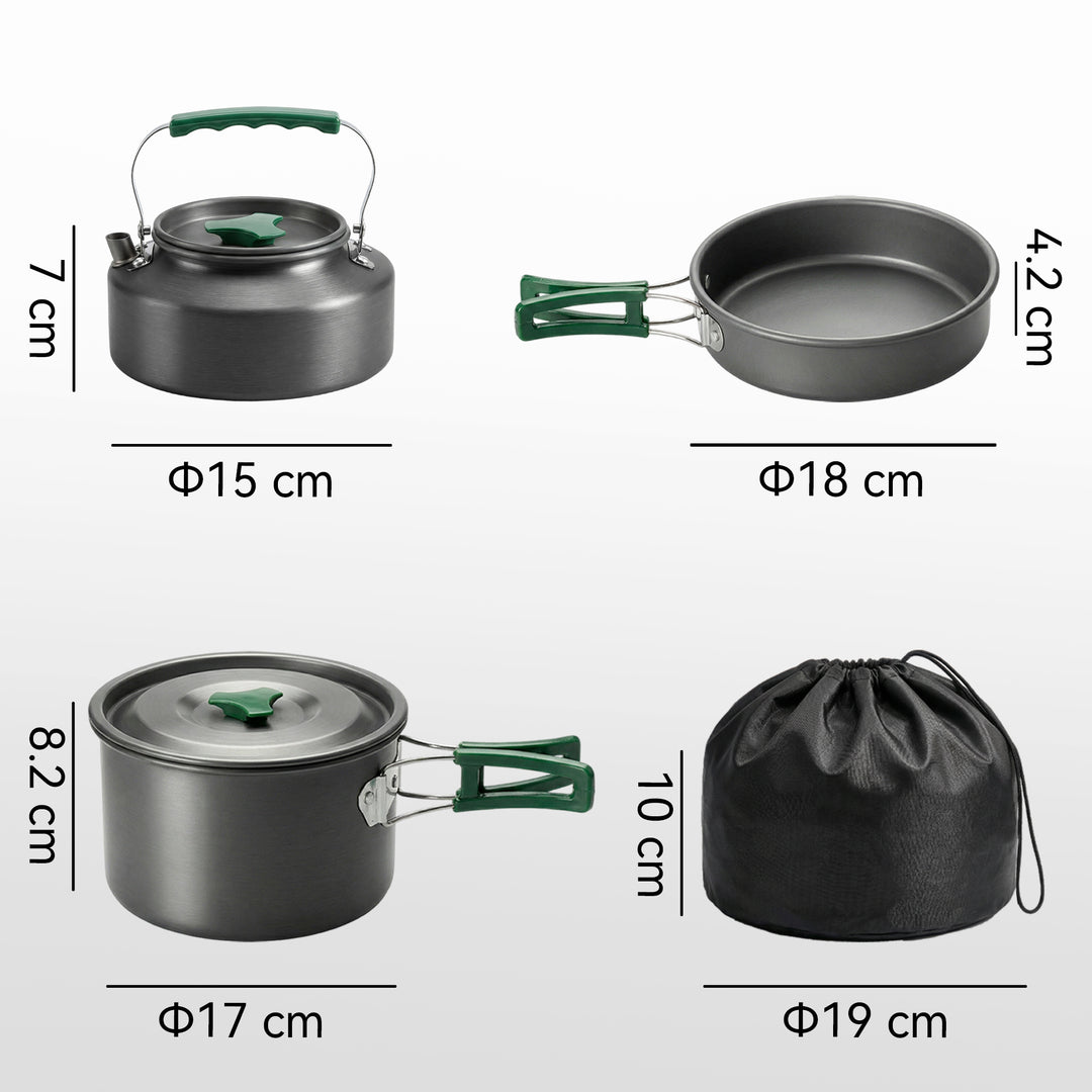 Camping Cookware Set for 2-3 People, Ultralight Aluminium Camping Cook