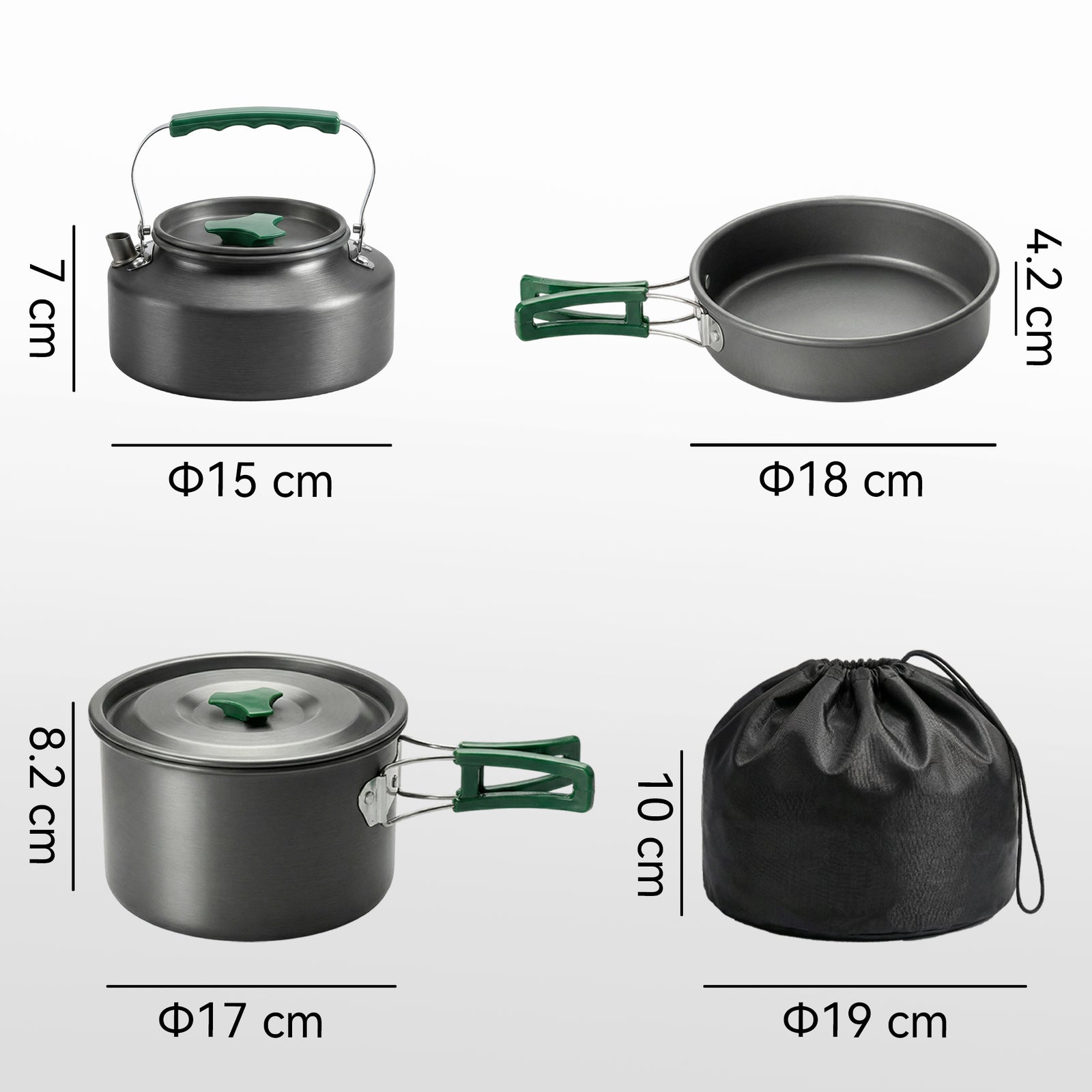Camping Cookware Set for 2-3 People, Ultralight Aluminium Camping Cook
