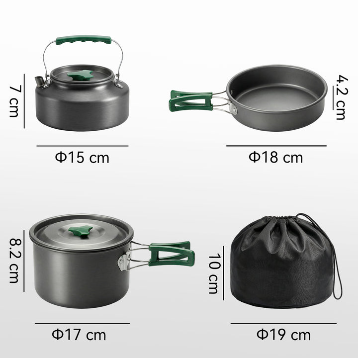 Camping Cookware Set for 2-3 People, Ultralight Aluminium Camping Cook