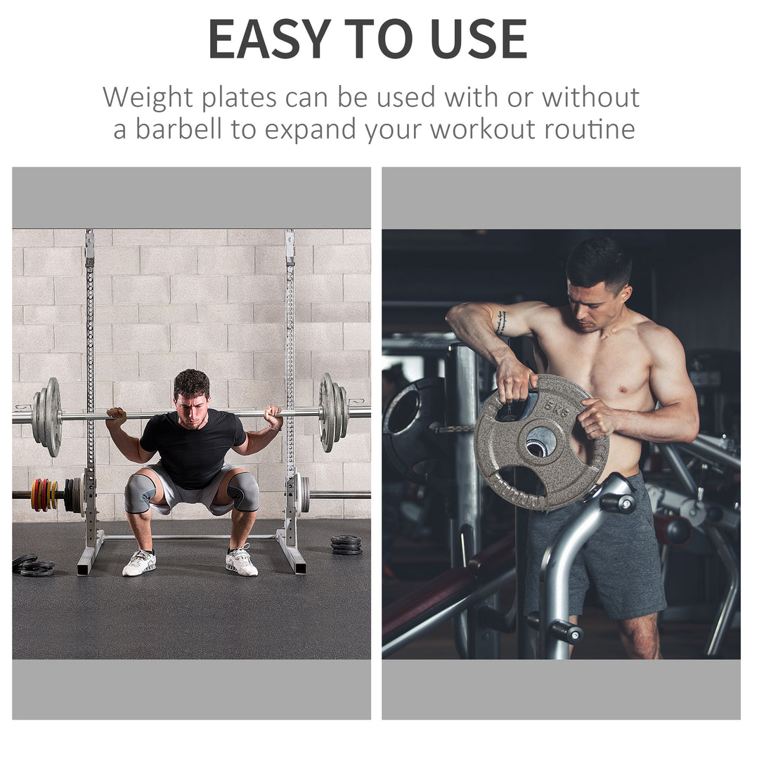 MCL Set of 4 Weight Plate for 2 inch/5cm hole Dumbbell Handle Bar 15kg Dumbbell Plates Barbell Weight 2 x 5kg, 2 x 2.5kg