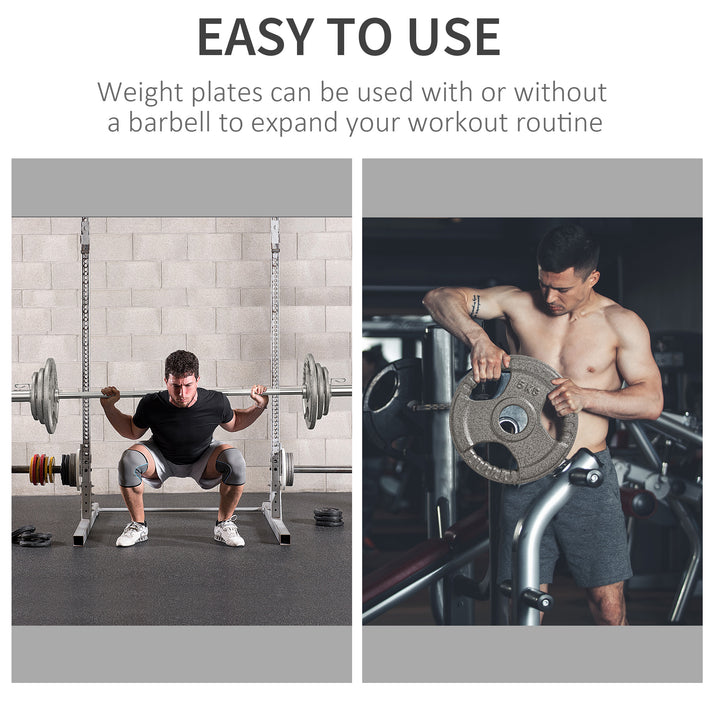 Set of 4 Weight Plate for 2 inch/5cm hole Dumbbell Handle Bar 15kg Dumbbell Plates Barbell Weight 2 x 5kg, 2 x 2.5kg