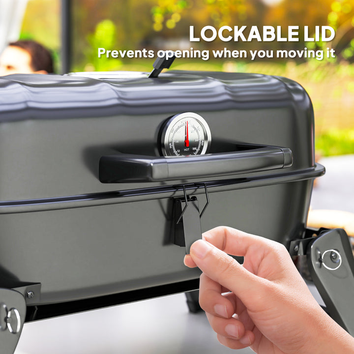 Charcoal Barbecue Grill Folding Portable BBQ Grill for Camping with 12