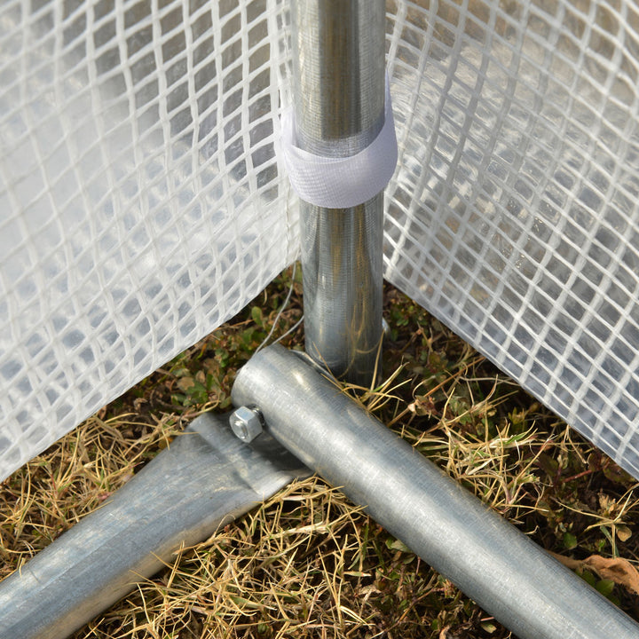 6 x 3 x 2 m Polytunnel Greenhouse with Roll-up Side Walls, Walk-in Grow House Tent with Steel Frame, Reinforced Cover, Zipped Door and 12 Mesh Windows for Garden, White