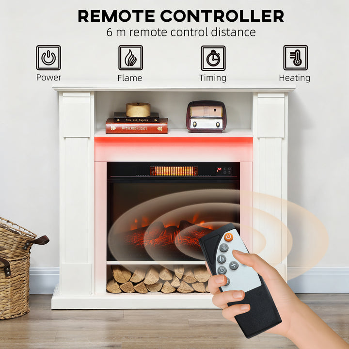 MCL 6142 BTU Fireplace and LED Mantel, 17-27°C - White