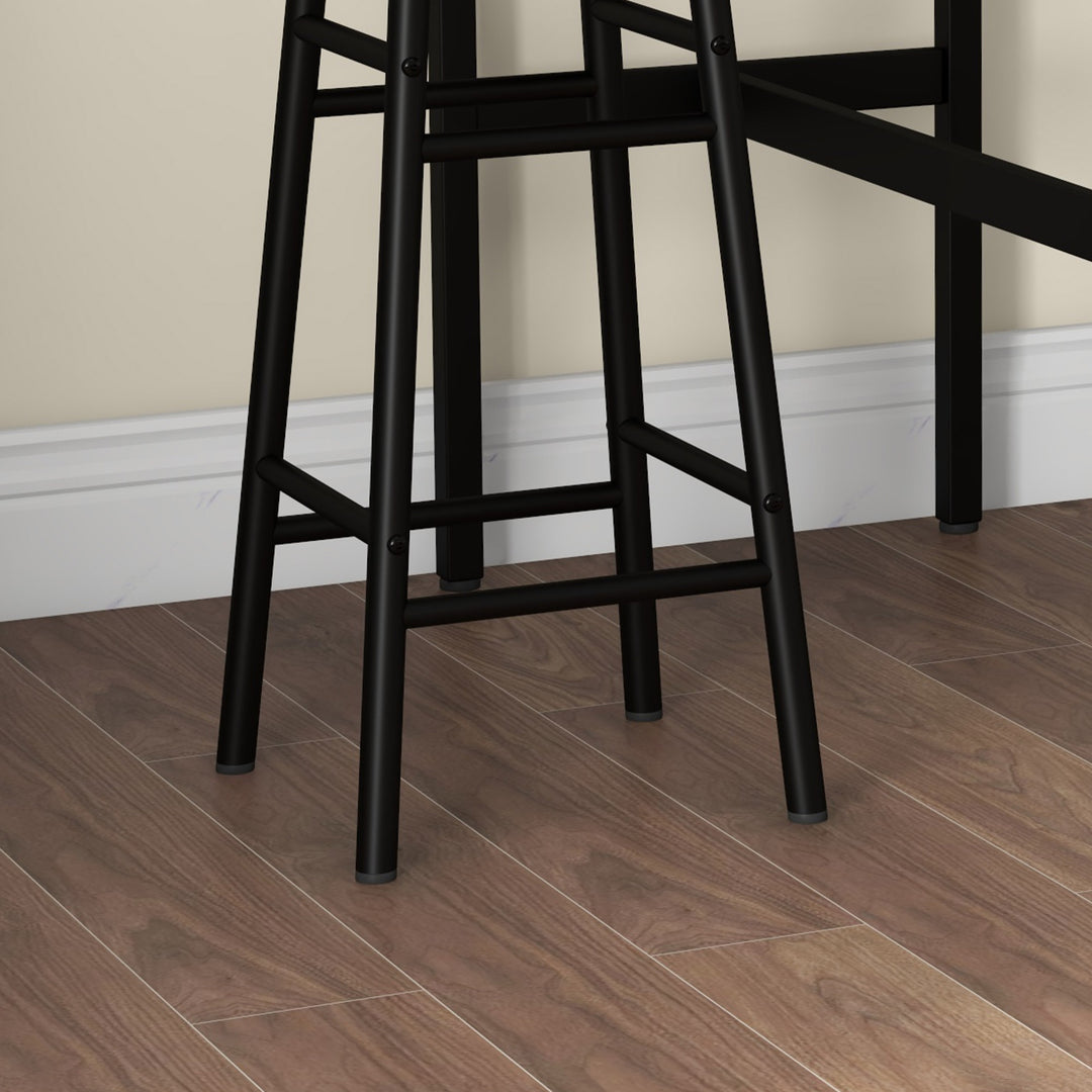 3 Piece Bar Table Set with 2 Stools, Industrial Bar Table and Stool Set, Dining Table and Chair Set, Grey