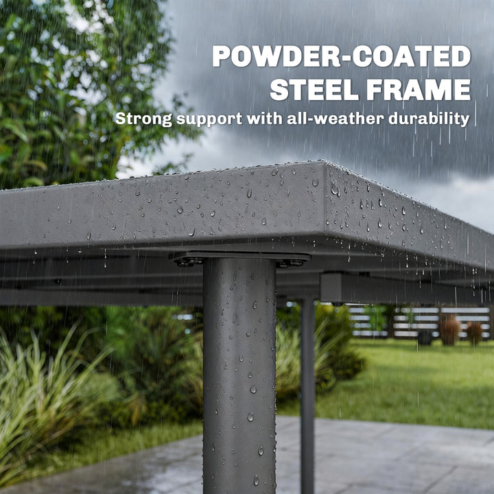 Garden Dining Table for 6 Person, 165 x 80 cm Rectangular Outdoor Dini