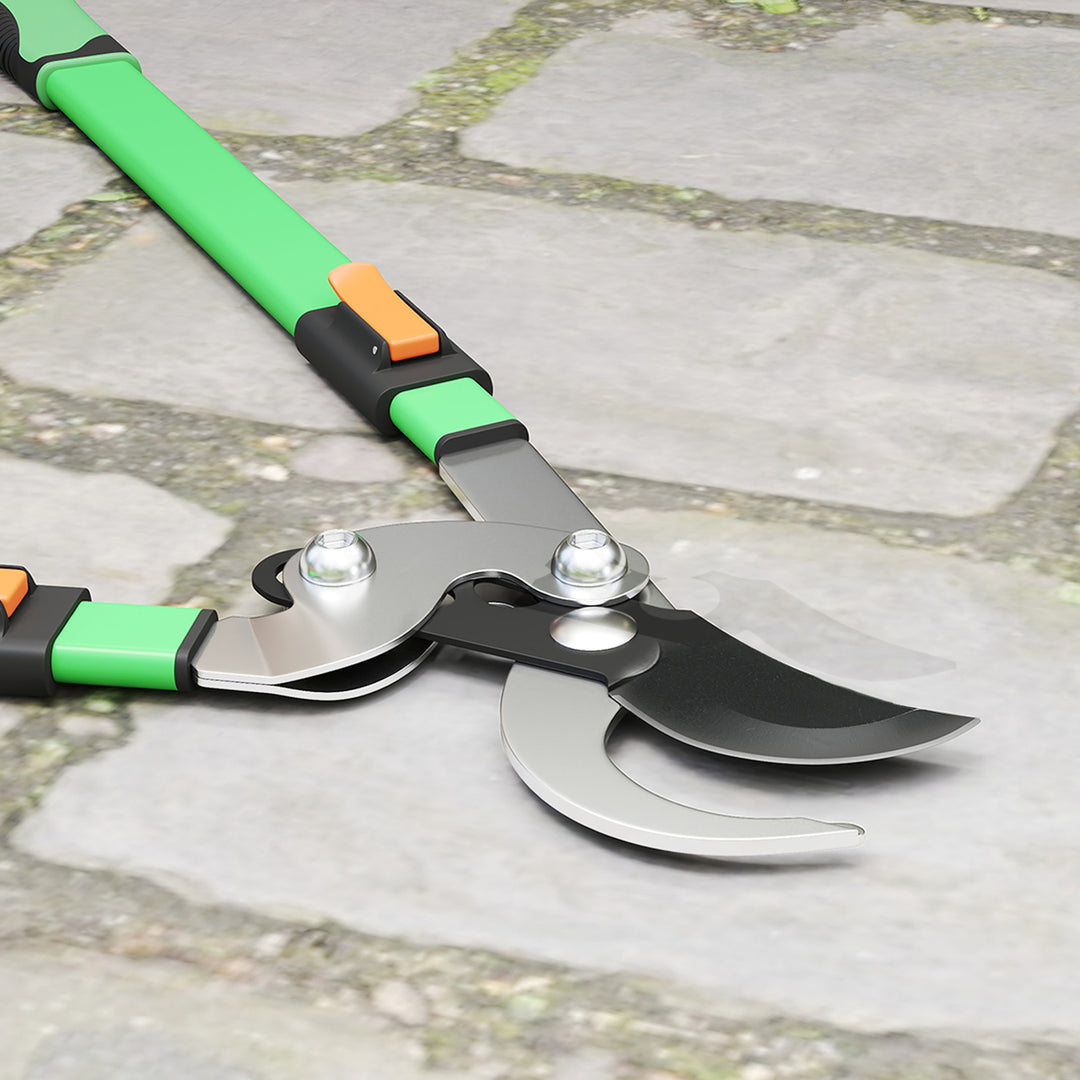 Telescopic Loppers 64.5-90 cm, Extendable Garden Loppers Heavy Duty with Steel Blade and Adjustable Handles, Tree Trimmer for Branches, Bushes, Shrubs, Green