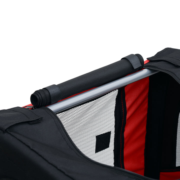 Bicycle Pet Trailer in Steel Frame-Red/Black