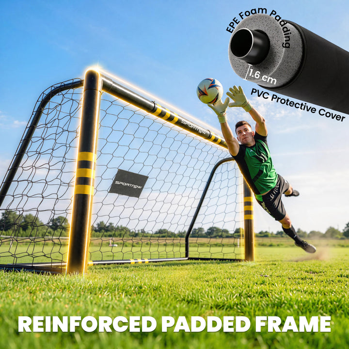 Football Goal, 6 x 4ft Portable Football Net with EPE Foam Padding, PV