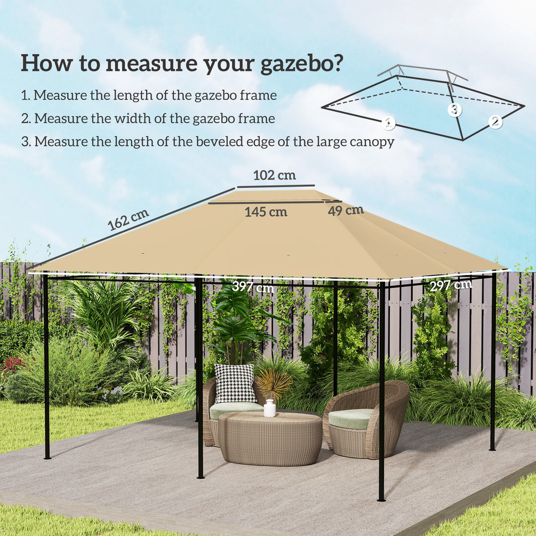 3 x 4m Gazebo Canopy Replacement Cover, Gazebo Roof Replacement (TOP C