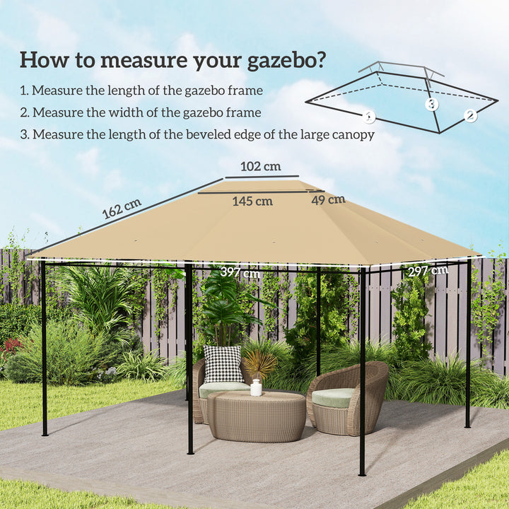 3 x 4m Gazebo Canopy Replacement Cover, Gazebo Roof Replacement (TOP C