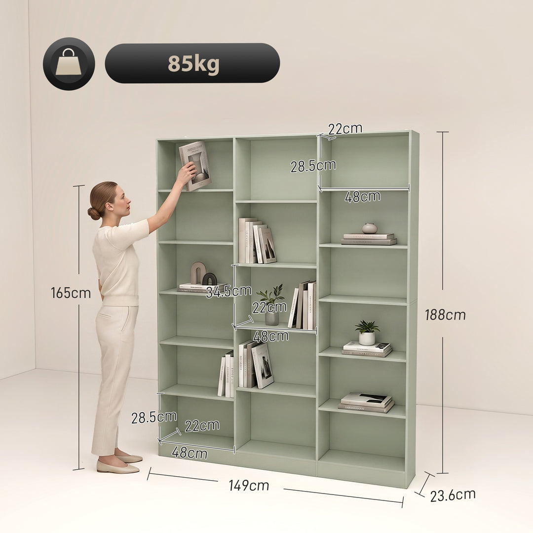 Bookcase with Open Storage, 6-Tier Bookshelf with Anti-Tipping Hardwar