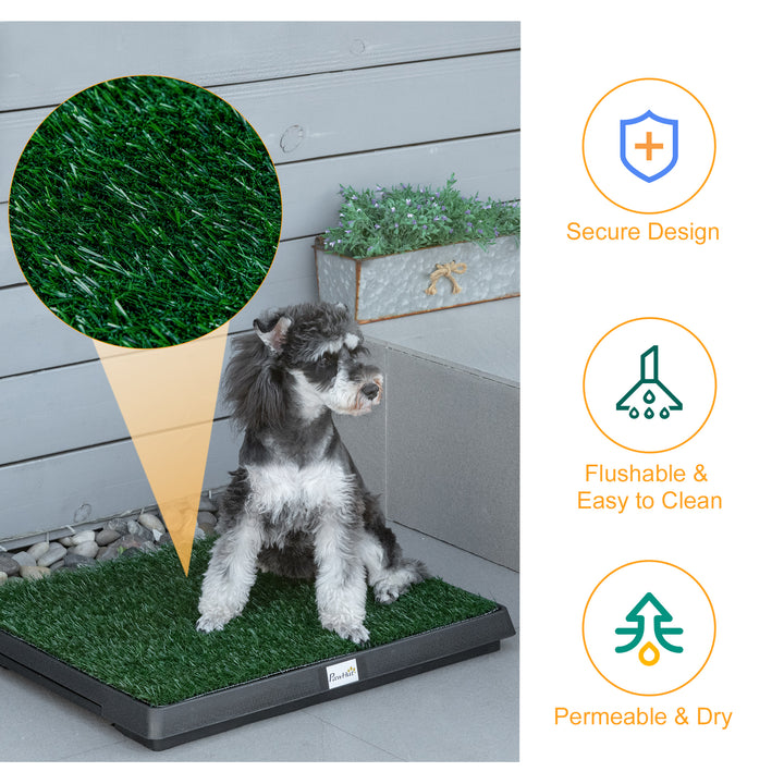 Indoor Pet Dog Toilet Mat Potty Tray Training Grass Restroom with Tray and Loo Pad