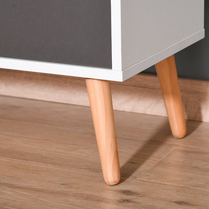 MCL Sideboard Floor Cabinet Storage Cupboard with Drawer and Solid Wood Legs for Bedroom, Living Room, Entryway, Grey