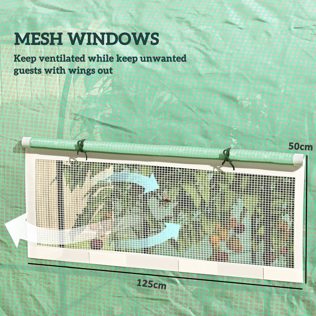 300 x 300cm Walk-In Polytunnel Greenhouse - Green