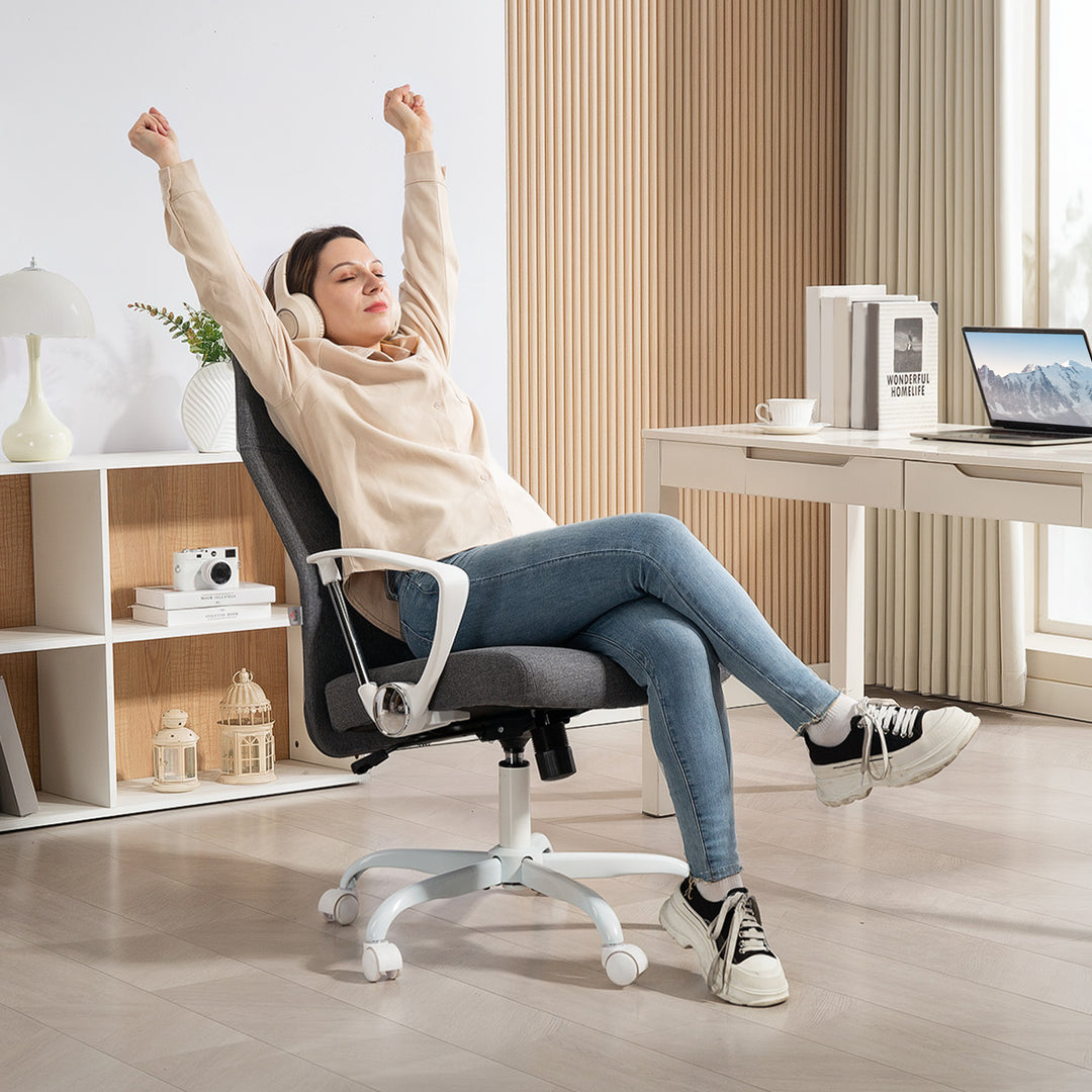 Fabric High Back Office Chair - Grey