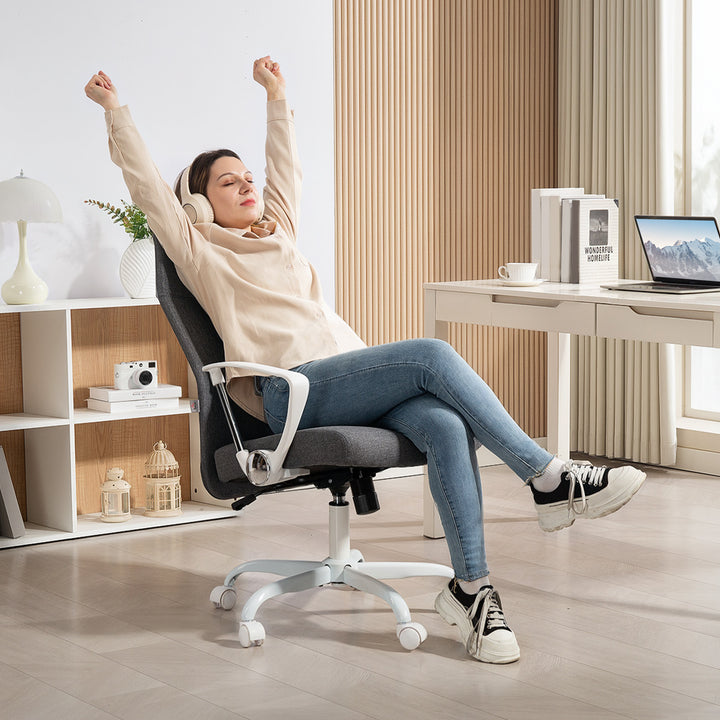 Fabric High Back Office Chair - Grey