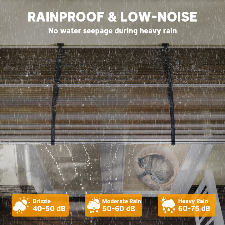 Front Door Canopy, Outdoor Awning, Rain Shelter, 303 x 96cm