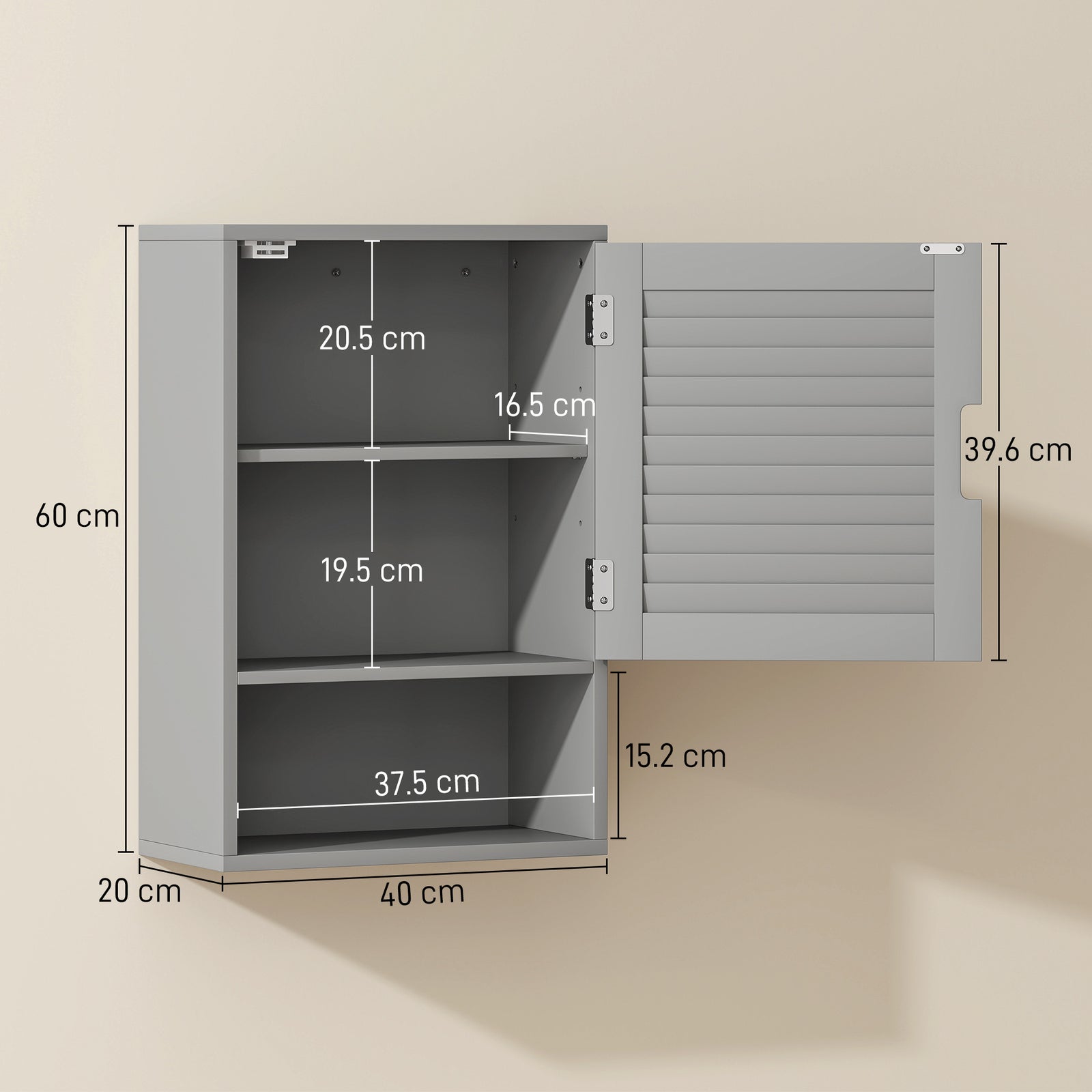 Bathroom Cabinet, Wall Mounted Storage Cabinet with Adjustable Shelves