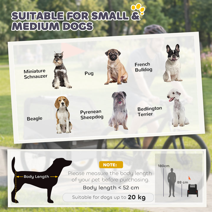 Dog Bike Trailer, Dog Cart Bicycle Carrier for Small and Medium Pets w