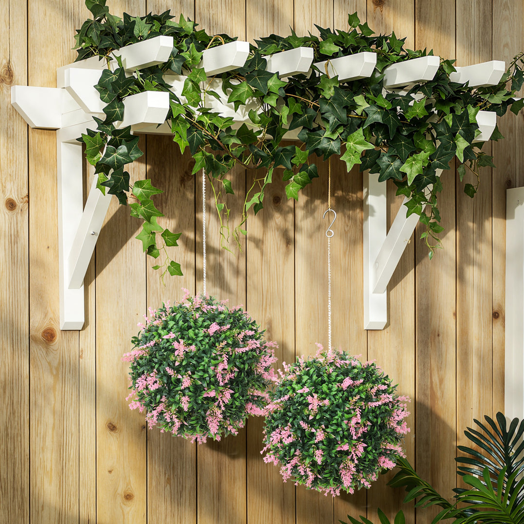 Set of 2 Artificial Plant Topiary Balls, UV-protected Fake Decorative 