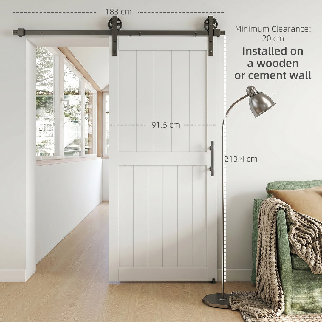 183cm Sliding Barn Door Kit, Sliding Door with Track, Hardware, Upgrad